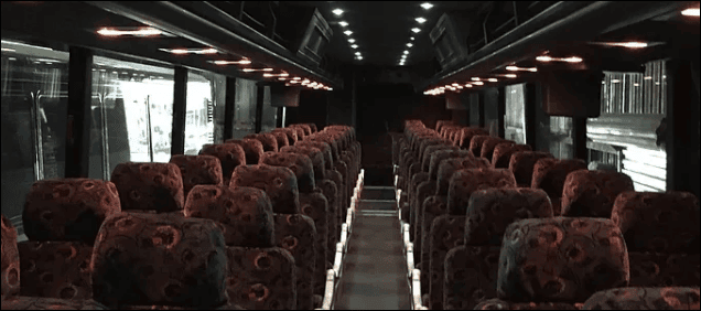 57 Passenger Charter Bus Interior