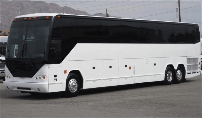 58 Passenger Charter Bus Exterior Front View